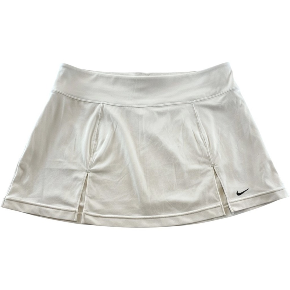 Nike Dri-FIT Tennis Skort Women M Cream White Golf Tennis Prep Athleisure